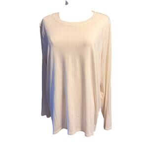 Logo Principles "The Tee".  Off White, Long Sleeve, Crew Neck. Cotton/Modal XL